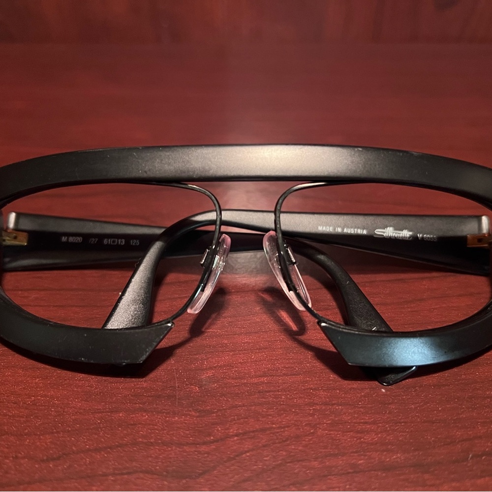 VINTAGE SILHOUETTE M8020 Black Frames Made in Austria 80s Sunglasses No Lenses